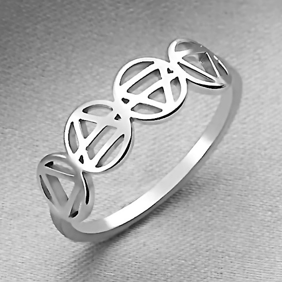 Ring Alchemy Elements Jewelry Earth Spirit Unisex spiritual Geo goth Magic New - Picture 1 of 7